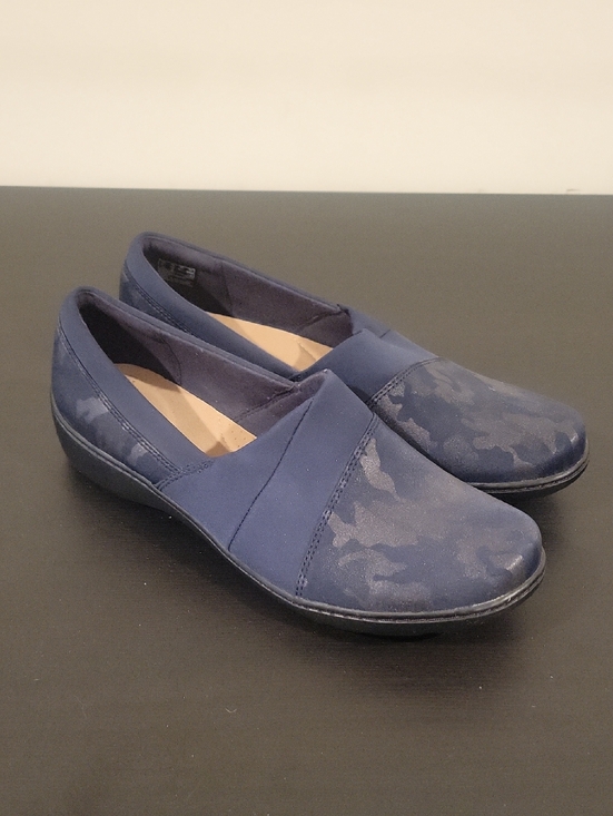 Clarks Shoes - Clarks Comfort Navy Slip-On Loafers for Women